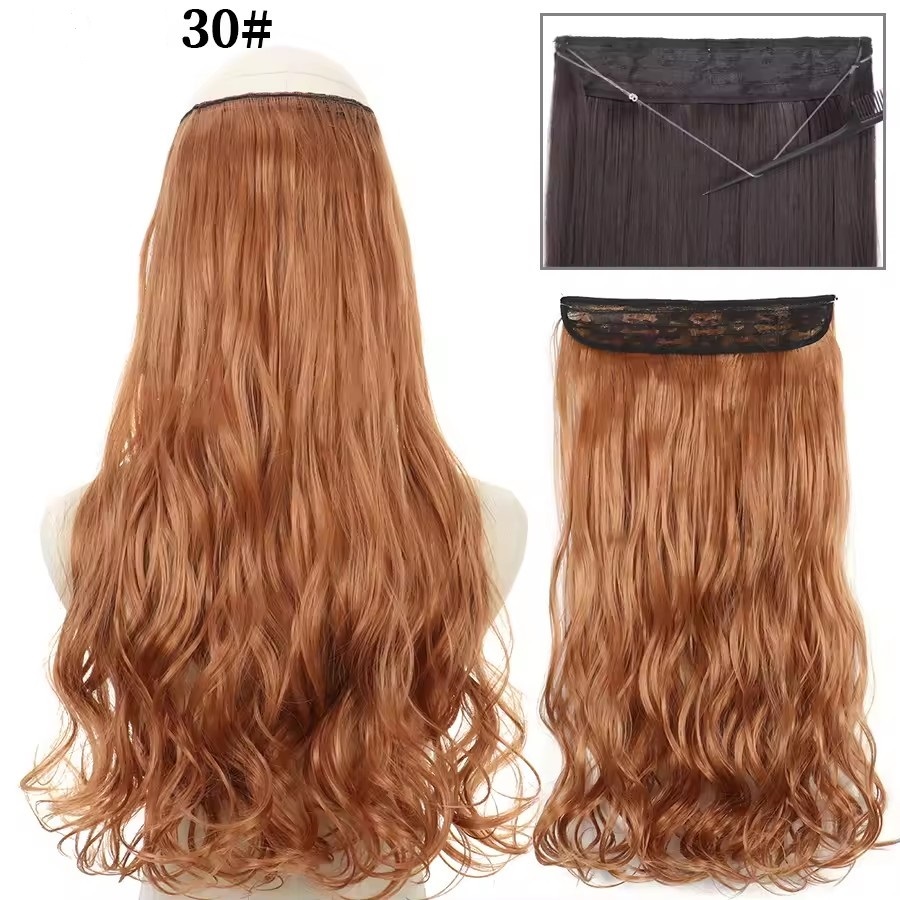 45cm 110g Synthetic Invisible Wire 5 Clips In Hair Extensions Secret Fish Line Hairpieces Hair Extensions Fake Hair For Women