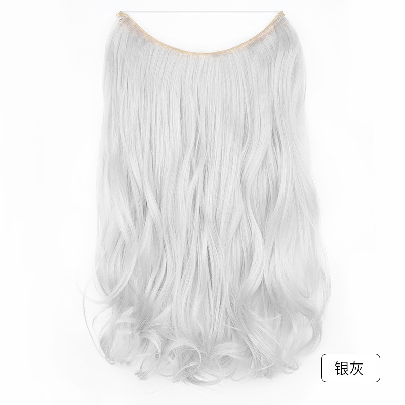 45cm 110g Synthetic Invisible Wire 5 Clips In Hair Extensions Secret Fish Line Hairpieces Hair Extensions Fake Hair For Women