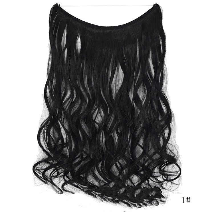 45cm 80g Wave Synthetic No Clips In Hair Extensions Secret Fish Line Synthetic Hairpieces Hair Extensions