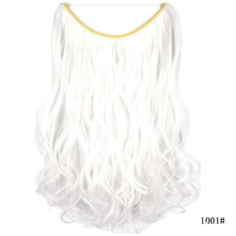 45cm 80g Wave Synthetic No Clips In Hair Extensions Secret Fish Line Synthetic Hairpieces Hair Extensions