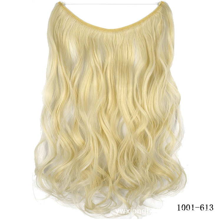 45cm 80g Wave Synthetic No Clips In Hair Extensions Secret Fish Line Synthetic Hairpieces Hair Extensions