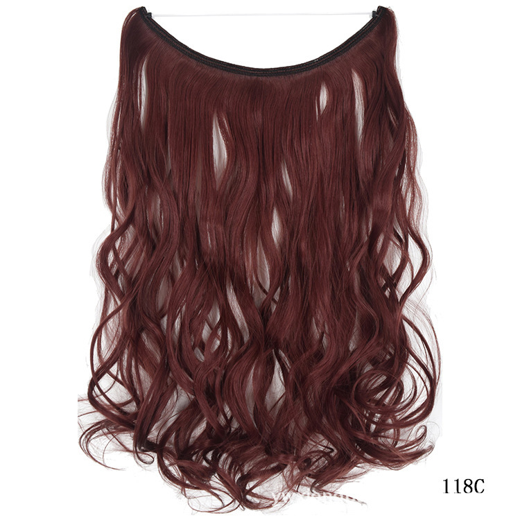 45cm 80g Wave Synthetic No Clips In Hair Extensions Secret Fish Line Synthetic Hairpieces Hair Extensions