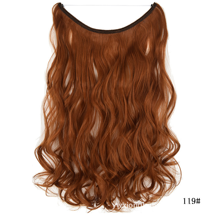 45cm 80g Wave Synthetic No Clips In Hair Extensions Secret Fish Line Synthetic Hairpieces Hair Extensions