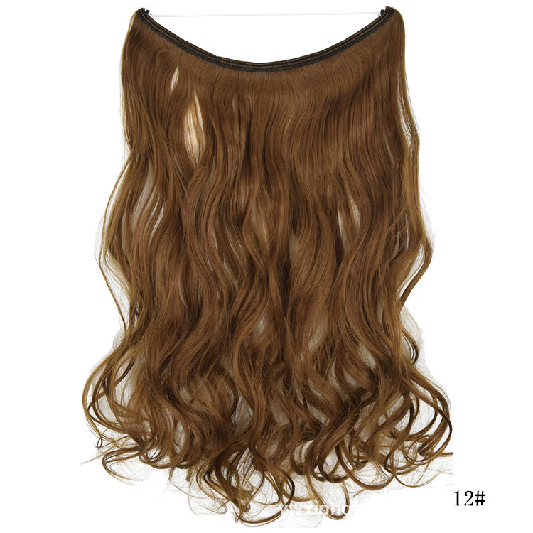 45cm 80g Wave Synthetic No Clips In Hair Extensions Secret Fish Line Synthetic Hairpieces Hair Extensions