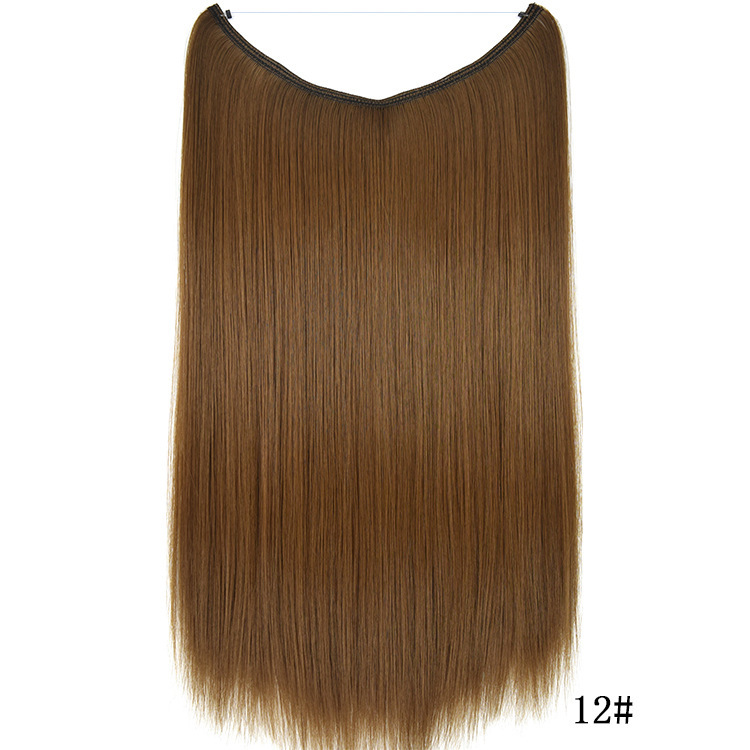 55cm 80g Straight Flip in Synthetic Hair Extensions Secret Fish Line Synthetic Hairpieces Halo Hair Extensions