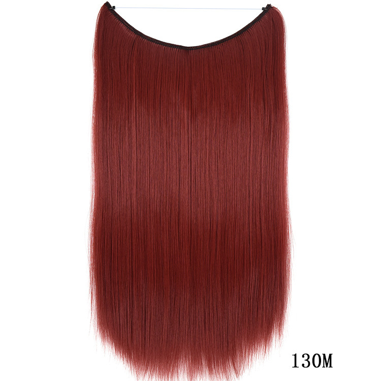 55cm 80g Straight Flip in Synthetic Hair Extensions Secret Fish Line Synthetic Hairpieces Halo Hair Extensions