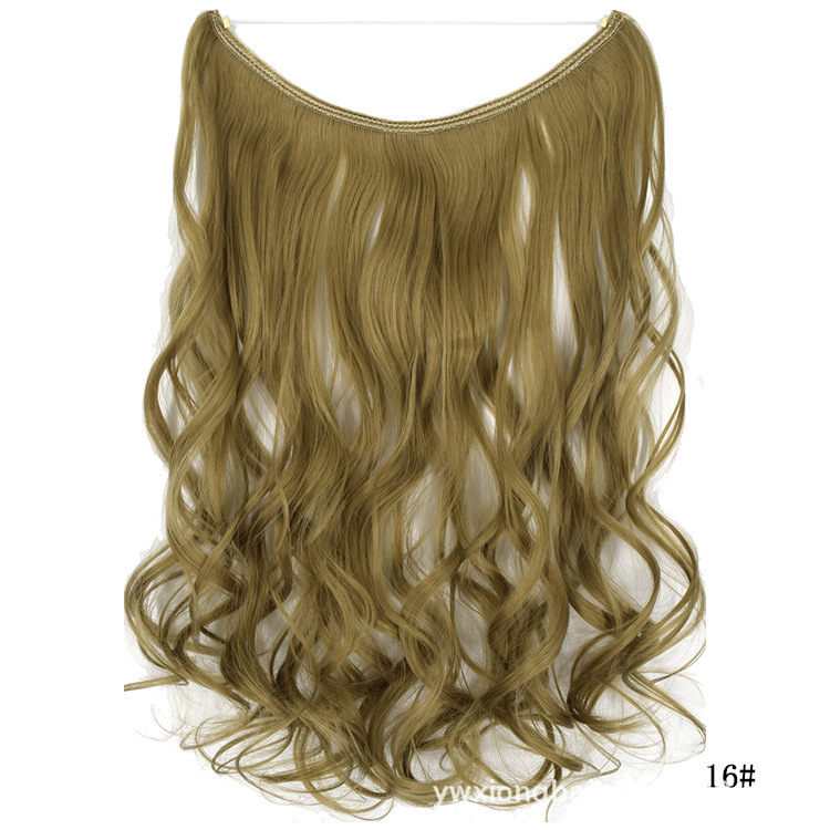 45cm 80g Wave Synthetic No Clips In Hair Extensions Secret Fish Line Synthetic Hairpieces Hair Extensions