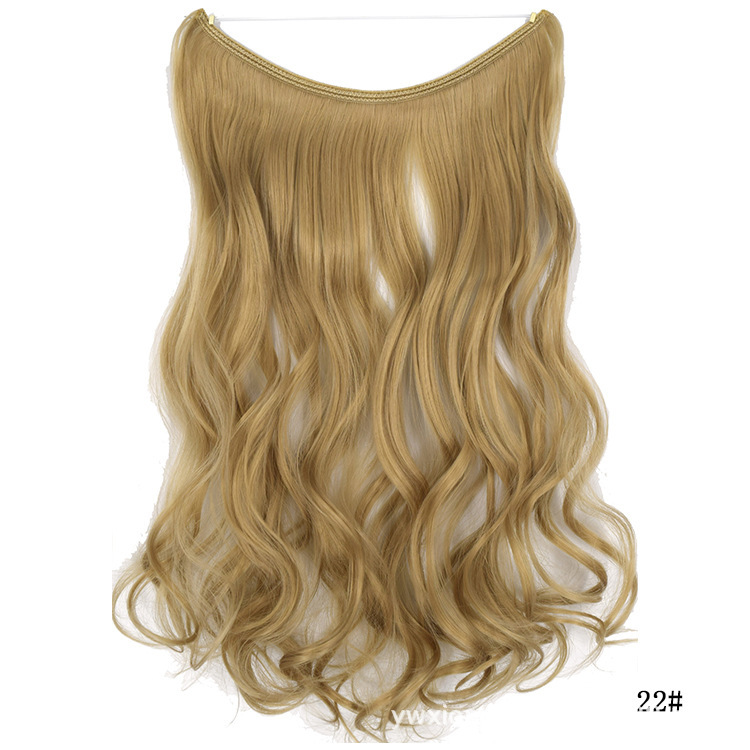 45cm 80g Wave Synthetic No Clips In Hair Extensions Secret Fish Line Synthetic Hairpieces Hair Extensions