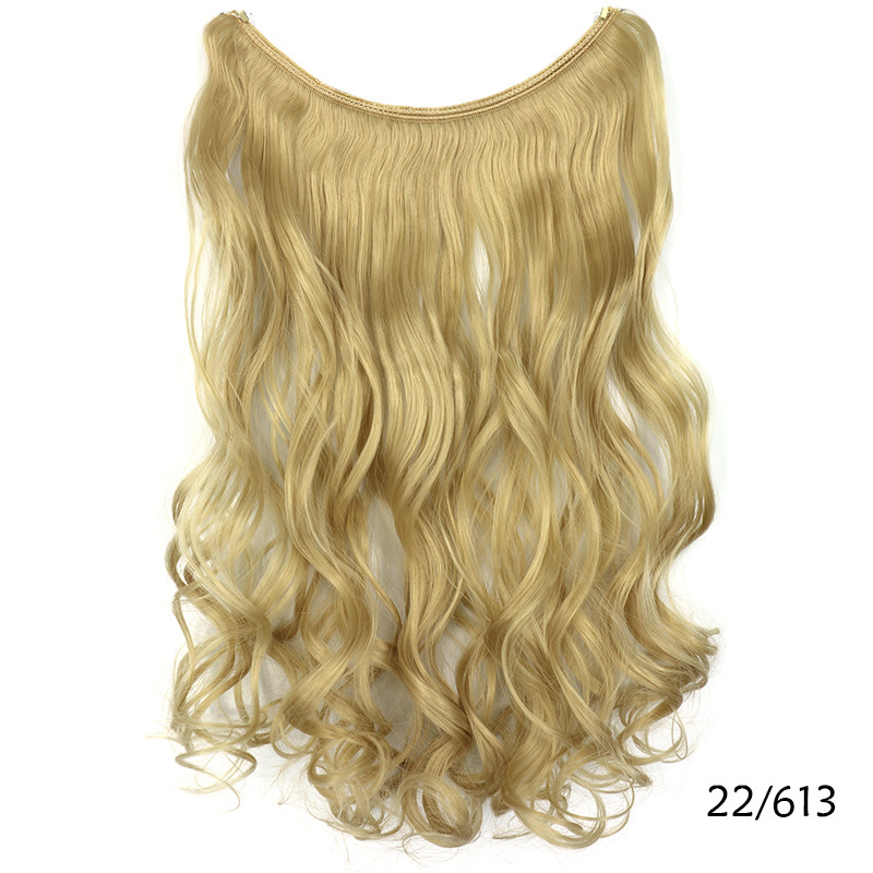 45cm 80g Wave Synthetic No Clips In Hair Extensions Secret Fish Line Synthetic Hairpieces Hair Extensions