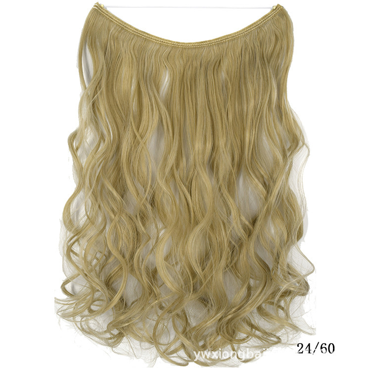 45cm 80g Wave Synthetic No Clips In Hair Extensions Secret Fish Line Synthetic Hairpieces Hair Extensions