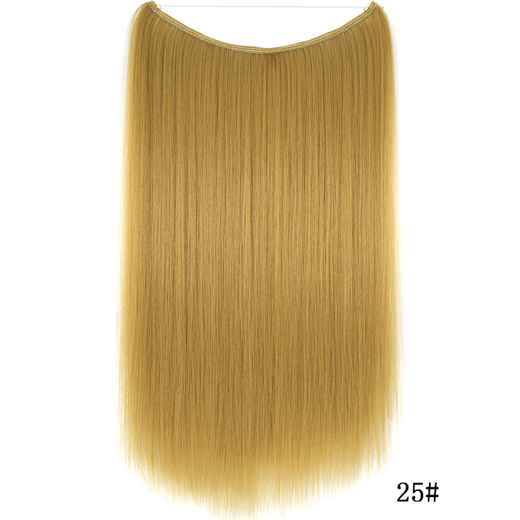 55cm 80g Straight Flip in Synthetic Hair Extensions Secret Fish Line Synthetic Hairpieces Halo Hair Extensions