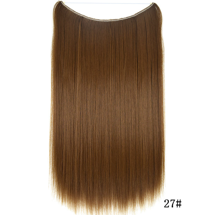 55cm 80g Straight Flip in Synthetic Hair Extensions Secret Fish Line Synthetic Hairpieces Halo Hair Extensions