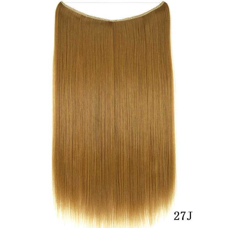 55cm 80g Straight Flip in Synthetic Hair Extensions Secret Fish Line Synthetic Hairpieces Halo Hair Extensions