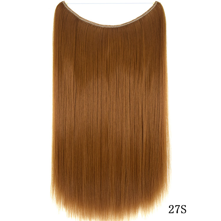 55cm 80g Straight Flip in Synthetic Hair Extensions Secret Fish Line Synthetic Hairpieces Halo Hair Extensions