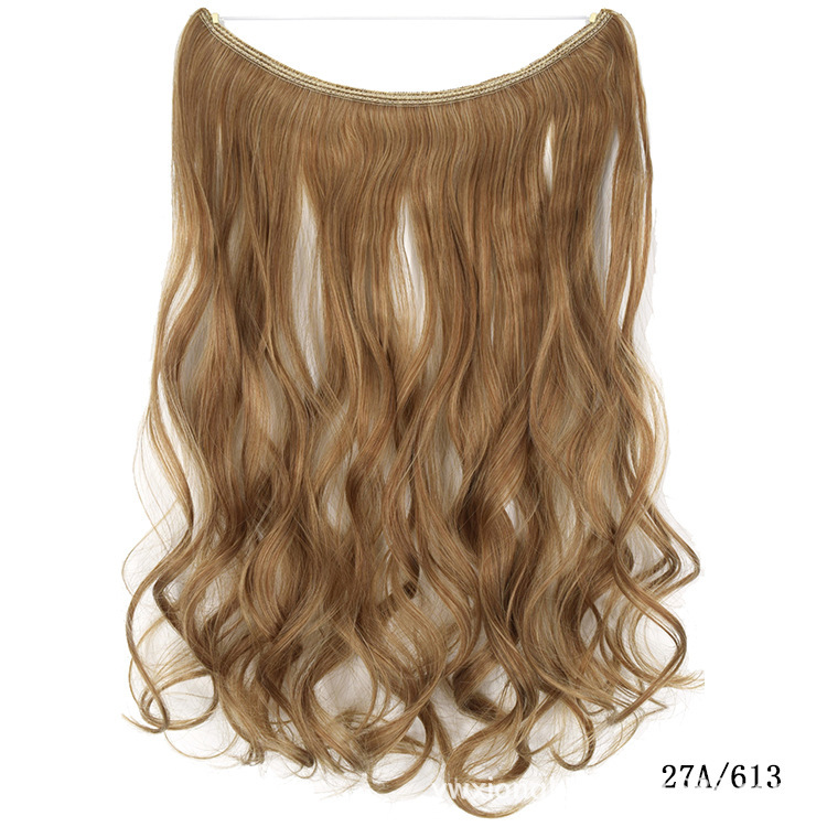 45cm 80g Wave Synthetic No Clips In Hair Extensions Secret Fish Line Synthetic Hairpieces Hair Extensions