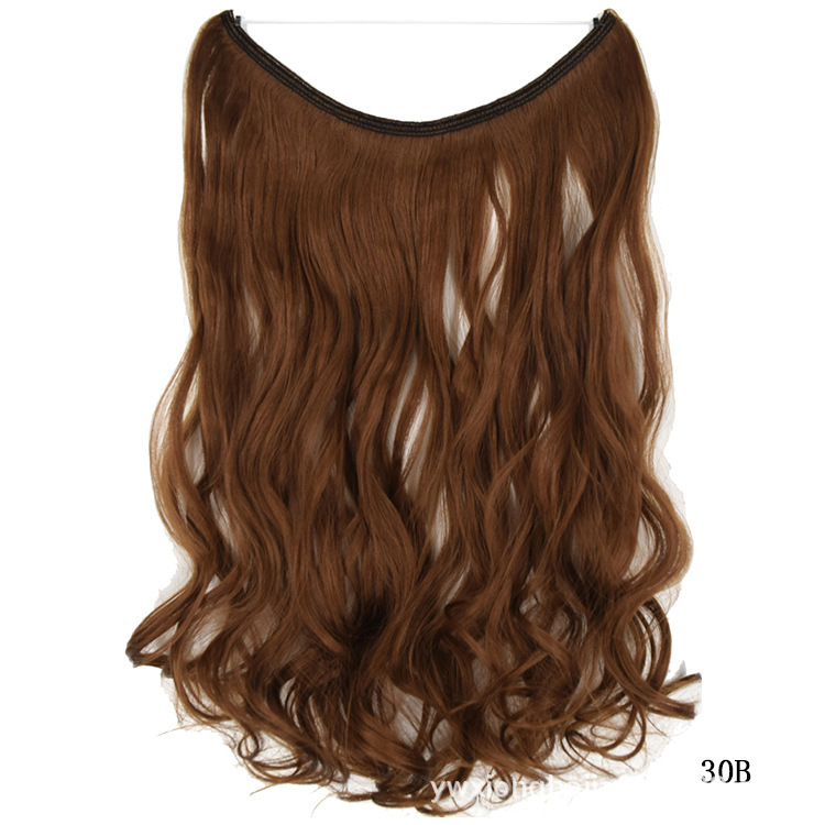 45cm 80g Wave Synthetic No Clips In Hair Extensions Secret Fish Line Synthetic Hairpieces Hair Extensions