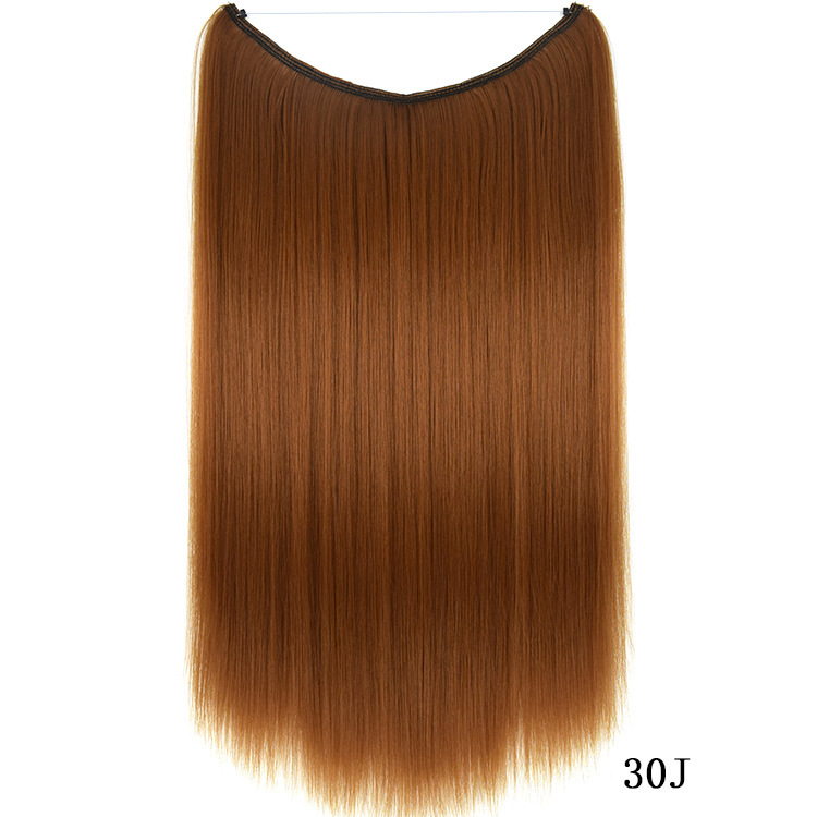 55cm 80g Straight Flip in Synthetic Hair Extensions Secret Fish Line Synthetic Hairpieces Halo Hair Extensions