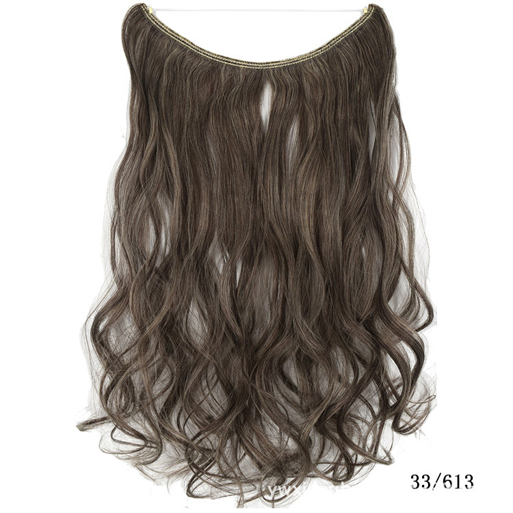 45cm 80g Wave Synthetic No Clips In Hair Extensions Secret Fish Line Synthetic Hairpieces Hair Extensions