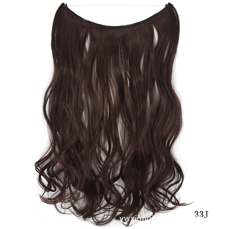 45cm 80g Wave Synthetic No Clips In Hair Extensions Secret Fish Line Synthetic Hairpieces Hair Extensions