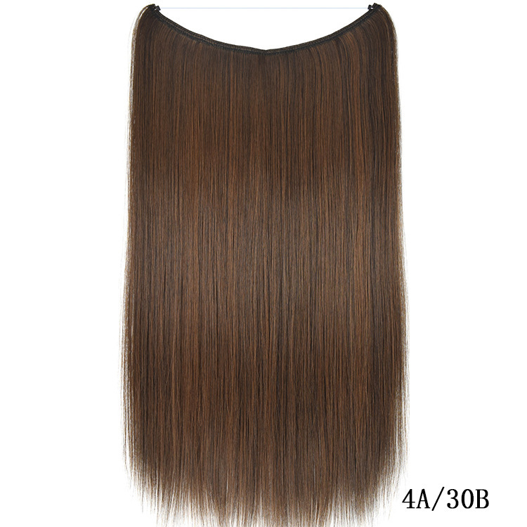 55cm 80g Straight Flip in Synthetic Hair Extensions Secret Fish Line Synthetic Hairpieces Halo Hair Extensions