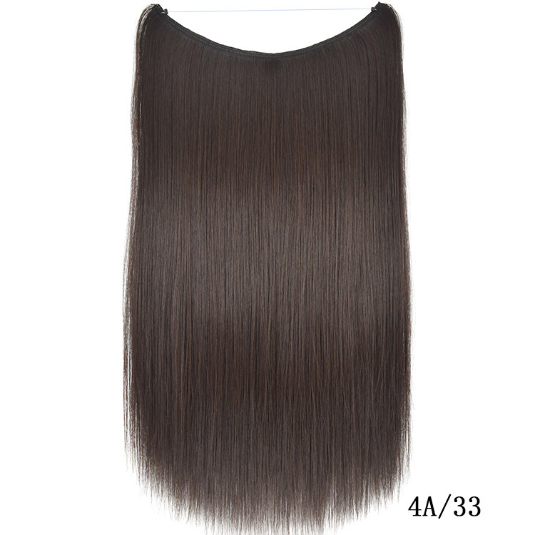 55cm 80g Straight Flip in Synthetic Hair Extensions Secret Fish Line Synthetic Hairpieces Halo Hair Extensions