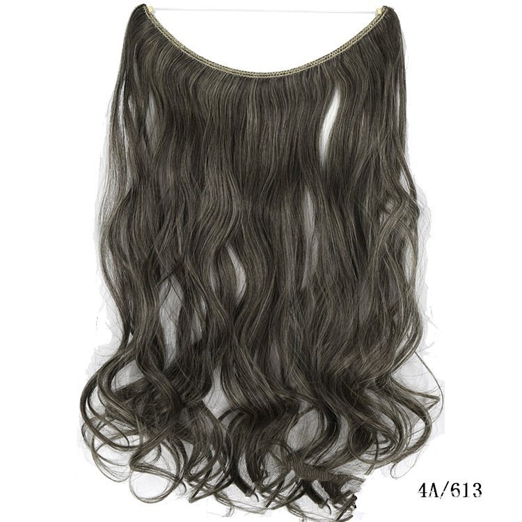 45cm 80g Wave Synthetic No Clips In Hair Extensions Secret Fish Line Synthetic Hairpieces Hair Extensions