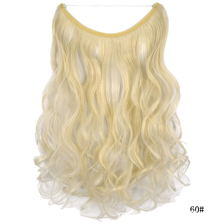 45cm 80g Wave Synthetic No Clips In Hair Extensions Secret Fish Line Synthetic Hairpieces Hair Extensions