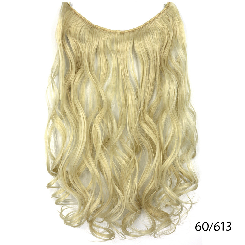45cm 80g Wave Synthetic No Clips In Hair Extensions Secret Fish Line Synthetic Hairpieces Hair Extensions