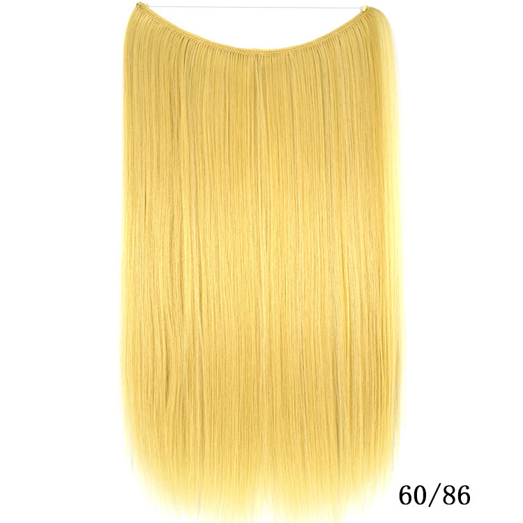55cm 80g Straight Flip in Synthetic Hair Extensions Secret Fish Line Synthetic Hairpieces Halo Hair Extensions