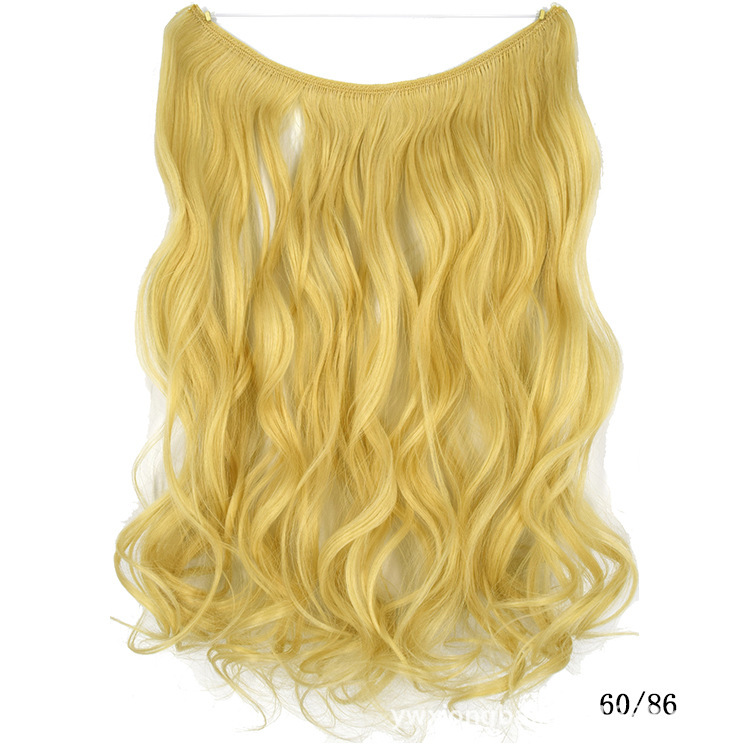 45cm 80g Wave Synthetic No Clips In Hair Extensions Secret Fish Line Synthetic Hairpieces Hair Extensions