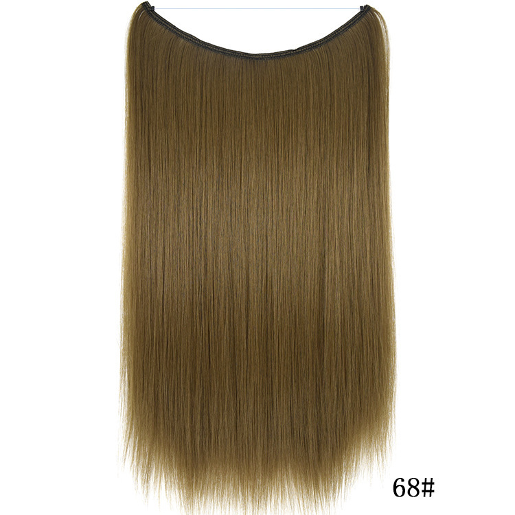 55cm 80g Straight Flip in Synthetic Hair Extensions Secret Fish Line Synthetic Hairpieces Halo Hair Extensions