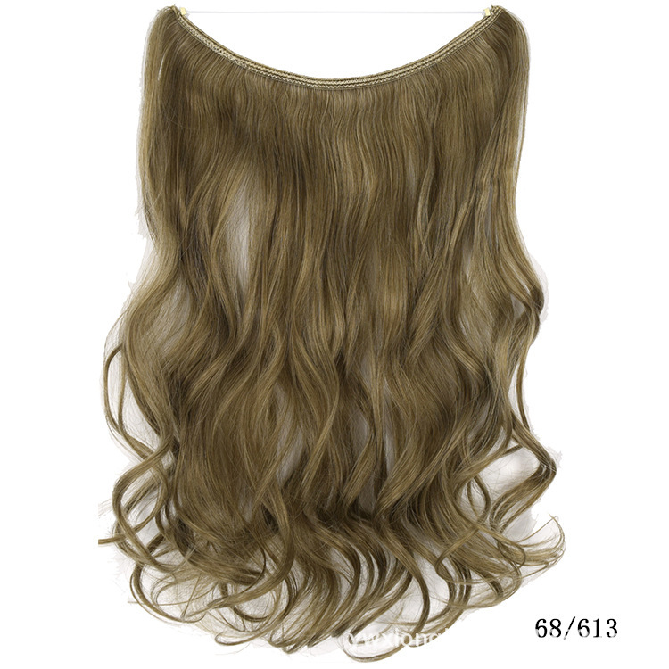 45cm 80g Wave Synthetic No Clips In Hair Extensions Secret Fish Line Synthetic Hairpieces Hair Extensions