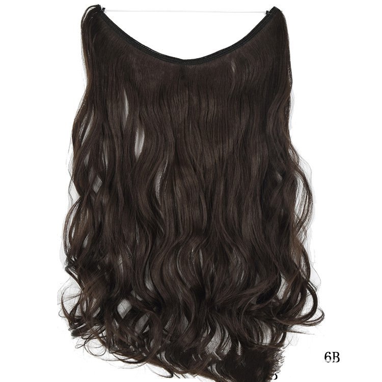 45cm 80g Wave Synthetic No Clips In Hair Extensions Secret Fish Line Synthetic Hairpieces Hair Extensions