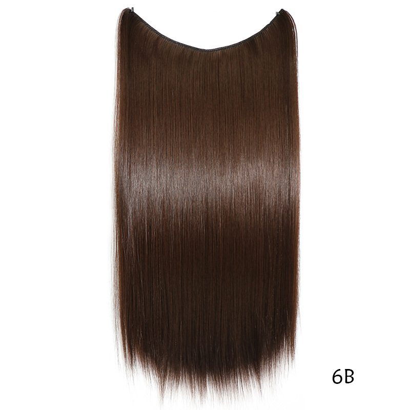 55cm 80g Straight Flip in Synthetic Hair Extensions Secret Fish Line Synthetic Hairpieces Halo Hair Extensions