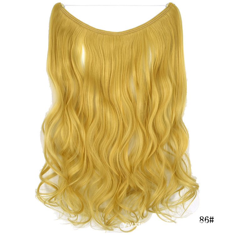 45cm 80g Wave Synthetic No Clips In Hair Extensions Secret Fish Line Synthetic Hairpieces Hair Extensions