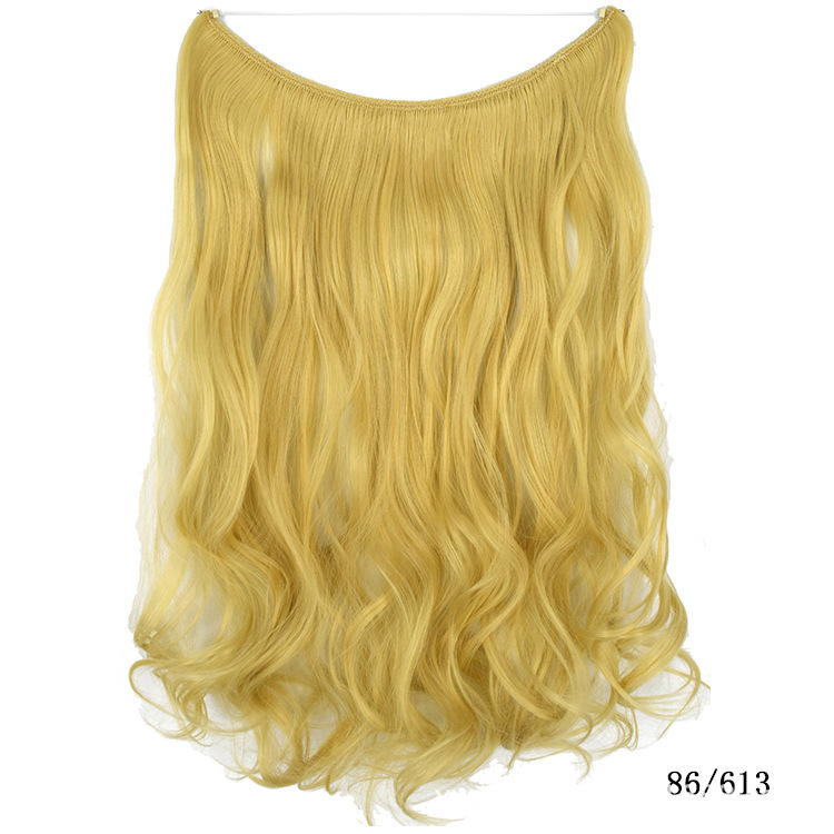 45cm 80g Wave Synthetic No Clips In Hair Extensions Secret Fish Line Synthetic Hairpieces Hair Extensions