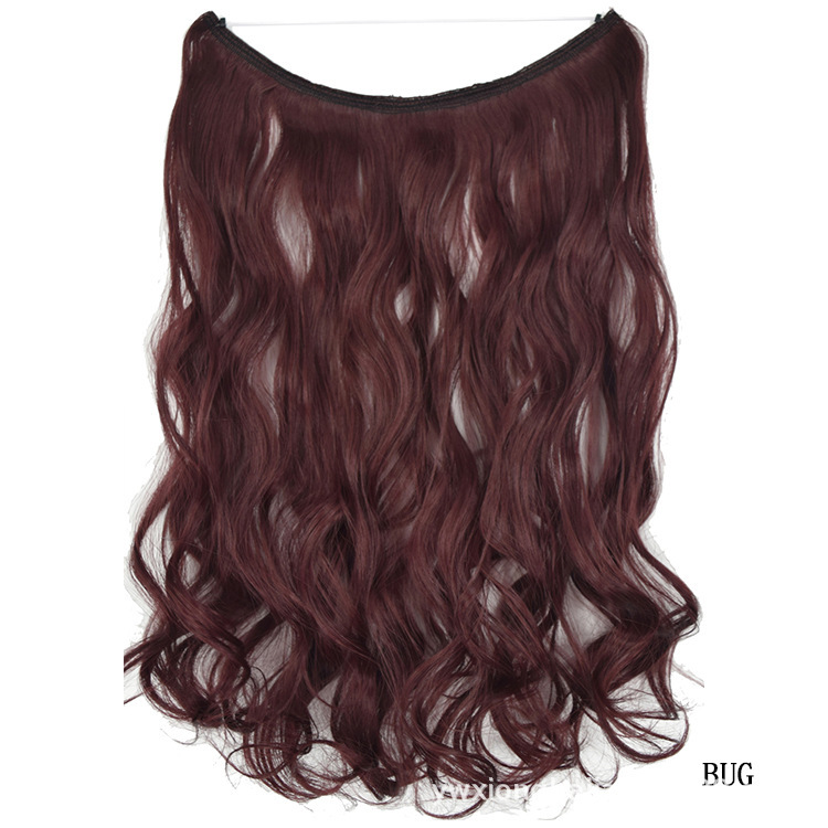 45cm 80g Wave Synthetic No Clips In Hair Extensions Secret Fish Line Synthetic Hairpieces Hair Extensions
