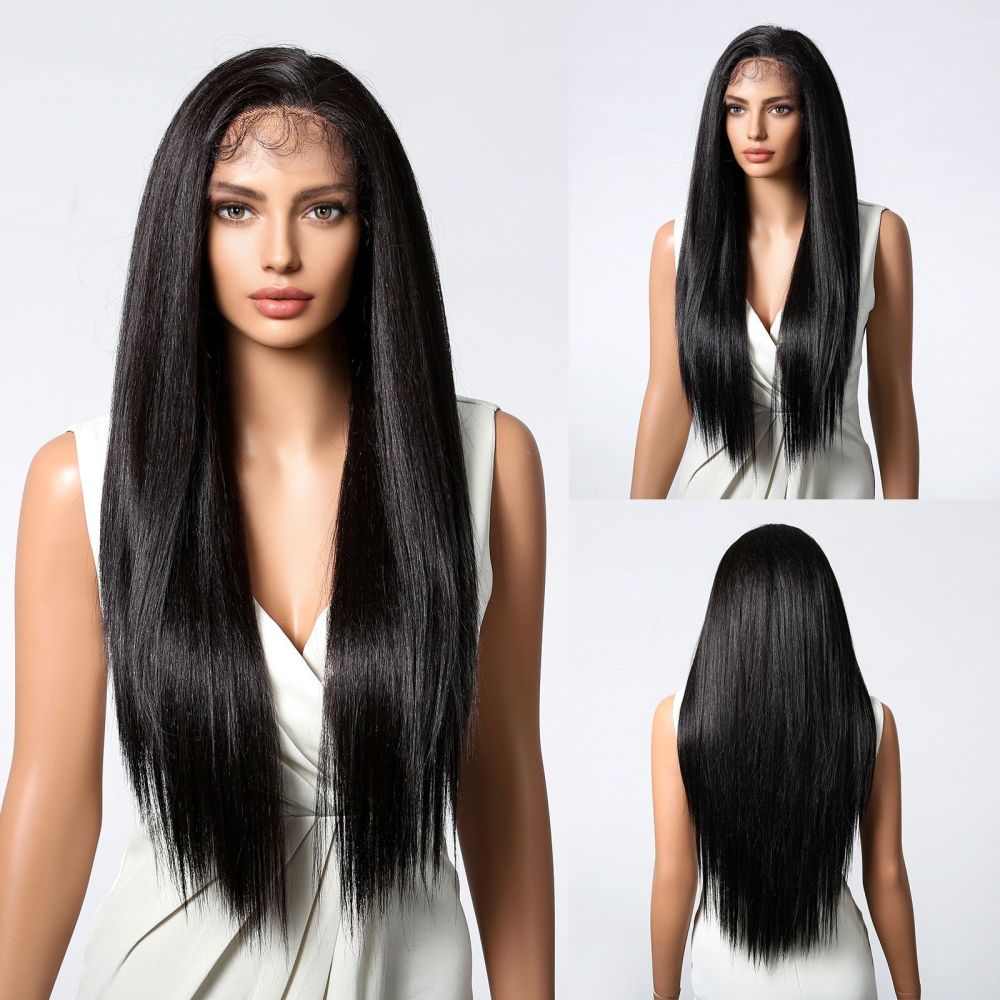 Burgundy 13*6 Lace Hair Synthetic Wigs for Women Wine Red Long Wavy Lace Wig Natural Hairline Free Part