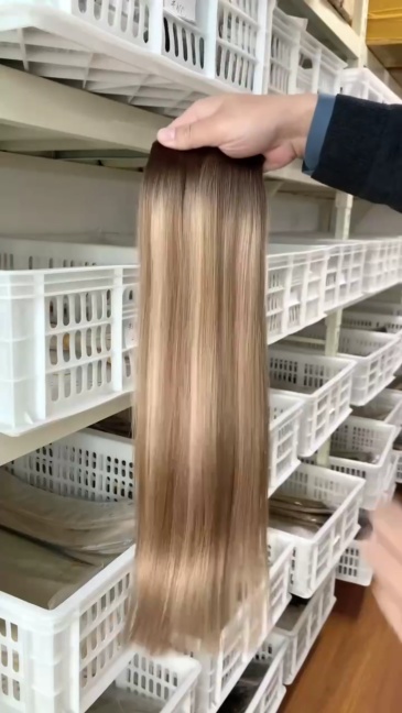 Balayage   #T8/ 613  Genius Weft Hair Extensions 100g Ombre Color Straight Invisible Human Hair Weft Extensions