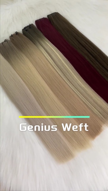 Natural Black #1B Genius Weft Hair Extensions 100g Virgin Virgin Cuticle Seamless Genius  Weft Human Hair Extensions