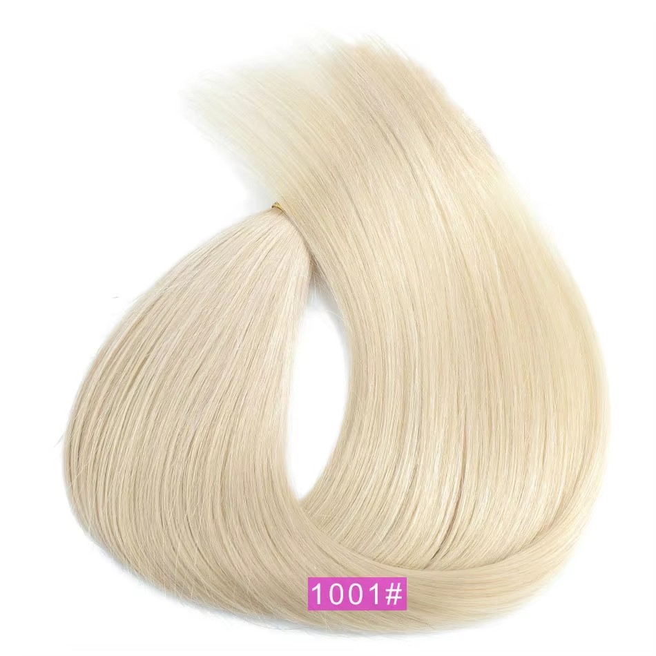 White Blonde #1001  Genius Weft Hair Extensions 100g  lighest Blonde Virgin  Cuticle  Human Hair  Weft Extensions