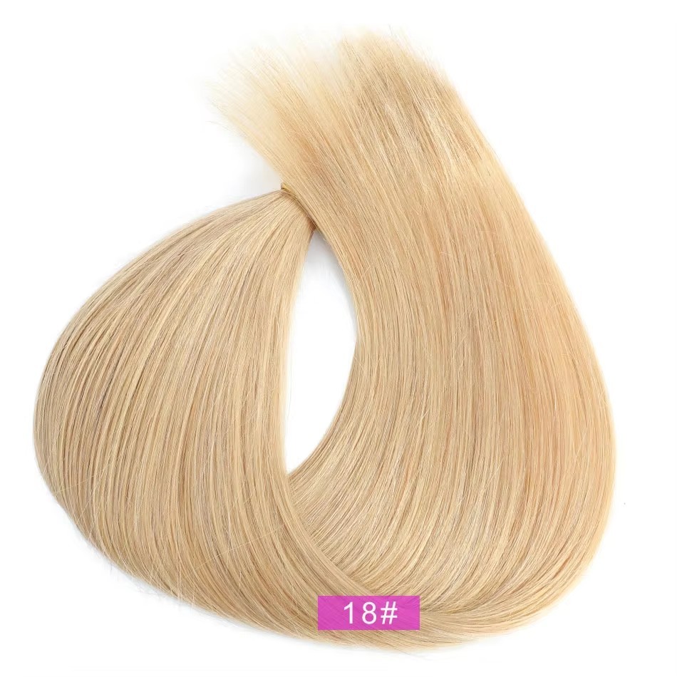Light Brown  #18  Genius Weft Hair Extensions 100g Invisible Genius Hair Weft ExtensionThin Soft Light Weft Extensions