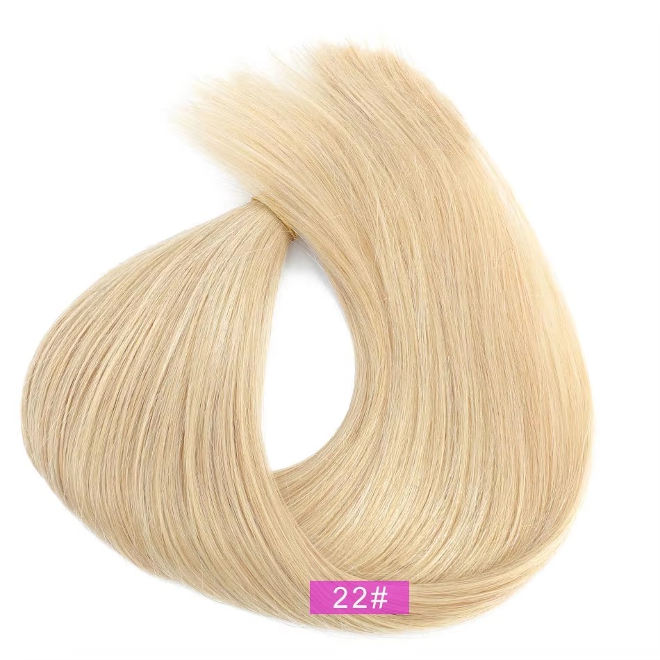 Blonde #22  Genius Weft Hair Extensions 100g Double Drawn Remy Cuticle Aligned Genius Weft Russian Virgin Human Hair