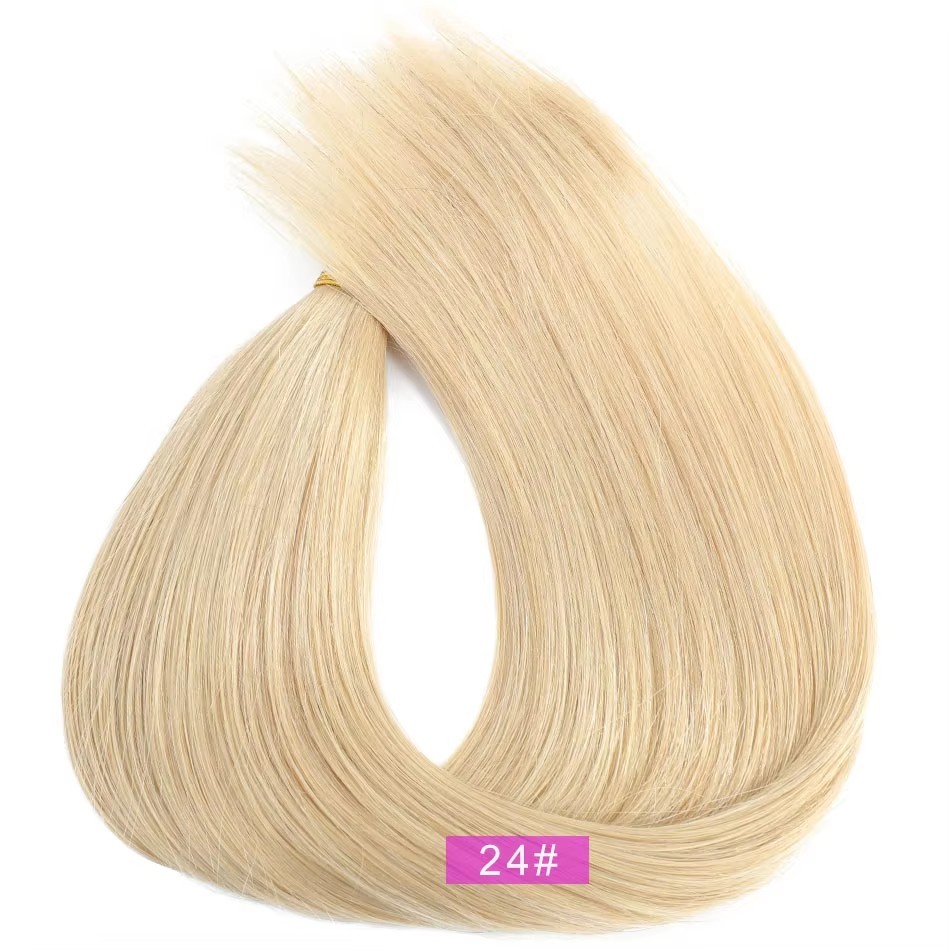 Blonde #24  Genius Weft Hair Extensions 100g Remy European Human Hair Invisible Thin Hair Weft