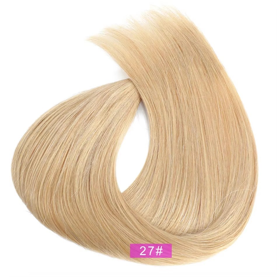 Honey Blonde  #27  Genius Weft Hair Extensions 100g Raw Virgin Double Drawn Russian Genius Hair Extensions