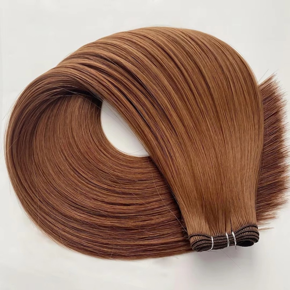 Brown #30 Genius Weft Hair Extensions 100g Invisible Genius Weft High Quality Virgin Hair  Extension Thick End