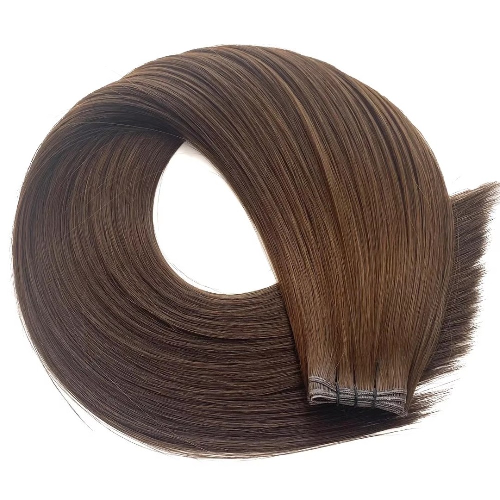 Brown #4  Genius Weft Hair Extensions 100g  Russian Thin Invisible Genius Weft Hair Extensions