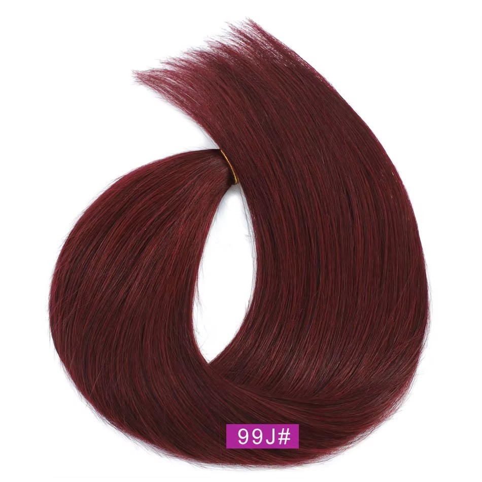 Wine Red #99J Genius Weft Hair Extensions 100g  Invisible Human Hair Weft Bundles