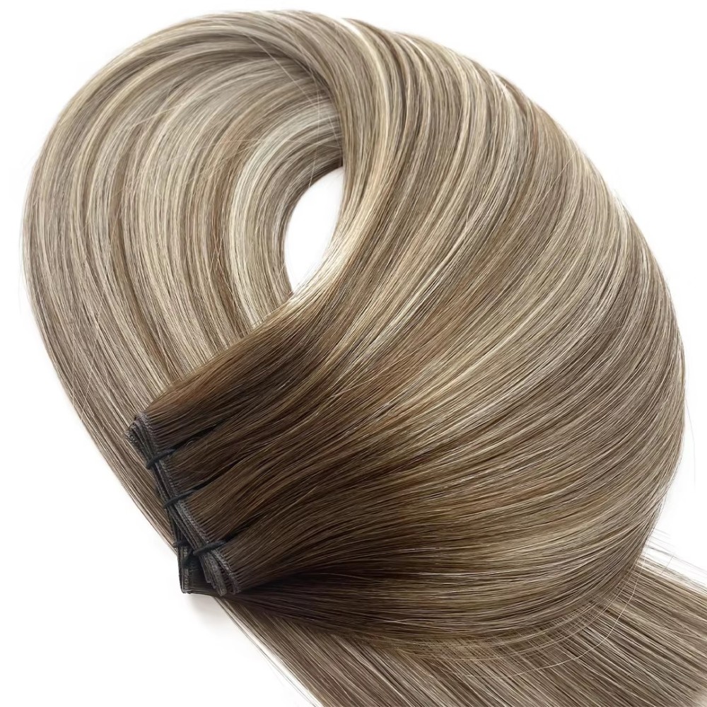 Ombre Piano  Genius Weft Hair Extensions 100g Russian Thin Invisible Genius Weft Hair Extensions