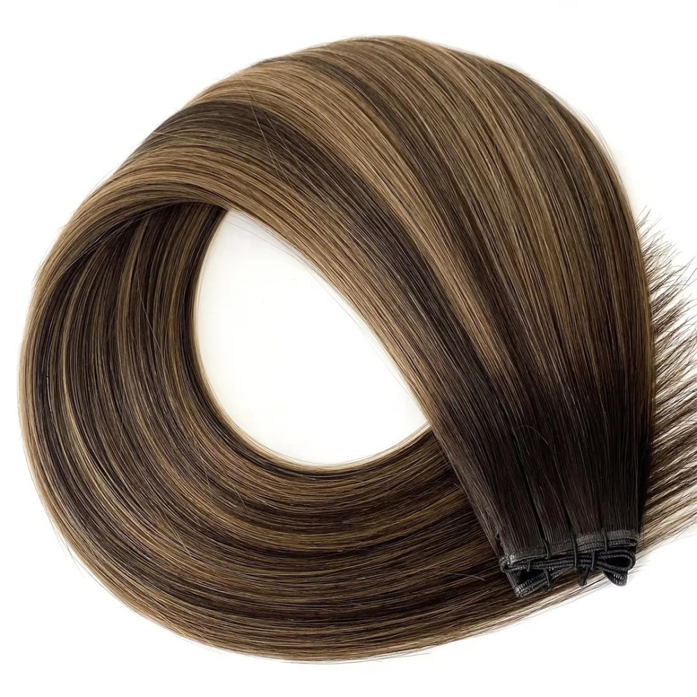 Ombre Piano  Genius Weft Hair Extensions 100g Russian Thin Invisible Genius Weft Hair Extensions